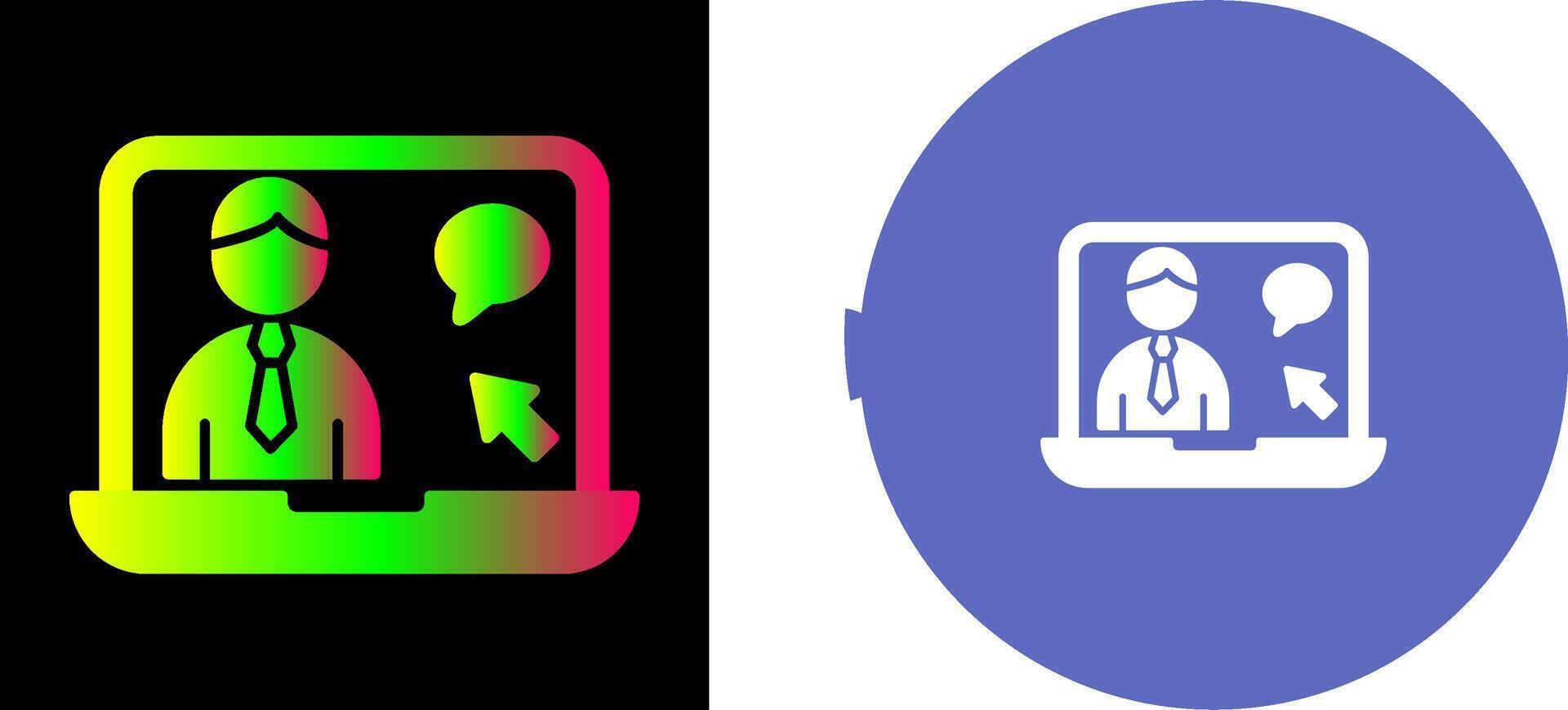 Online Interview Icon Design vector