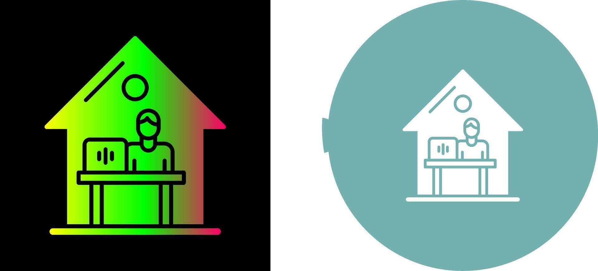 Work At Home Icon Design vector