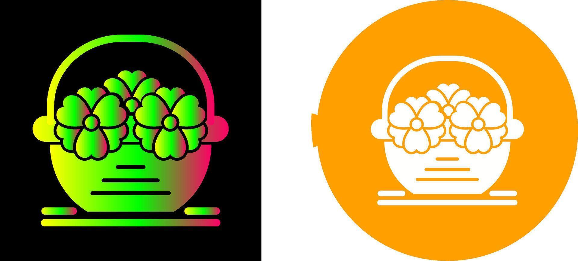 Flower Basket Icon Design vector