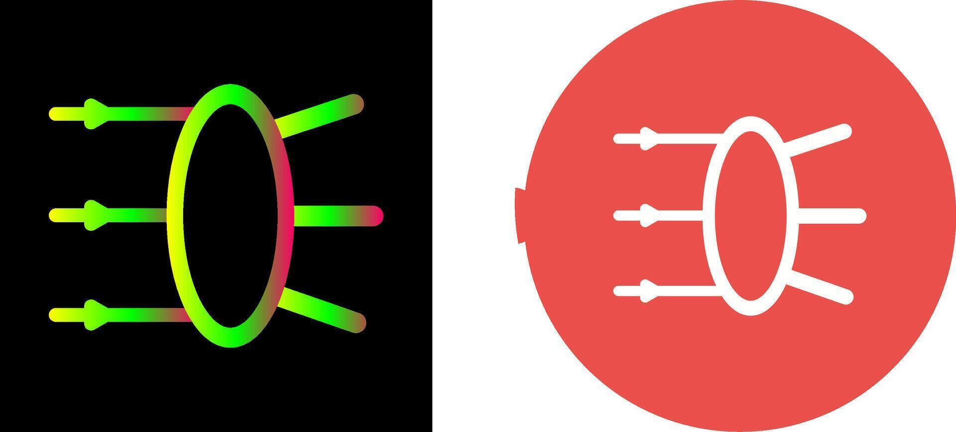Refraction Icon Design vector