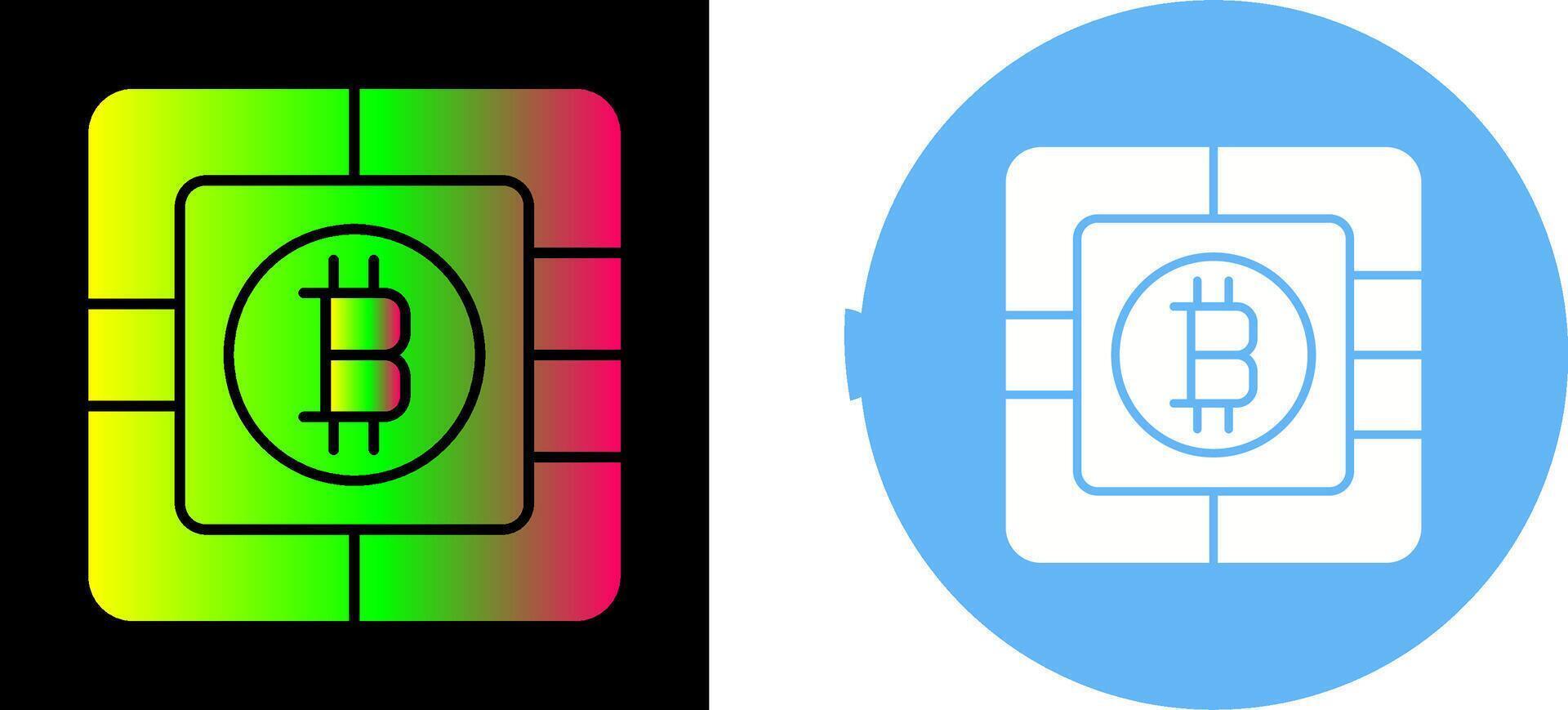 Bitcoin Chip Icon Design vector