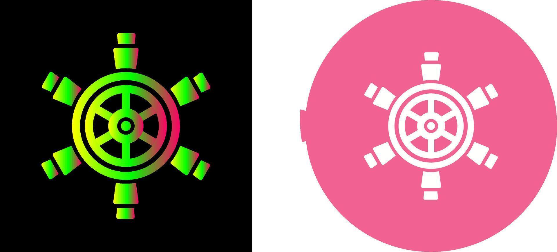 Ship Wheel Icon Design vector