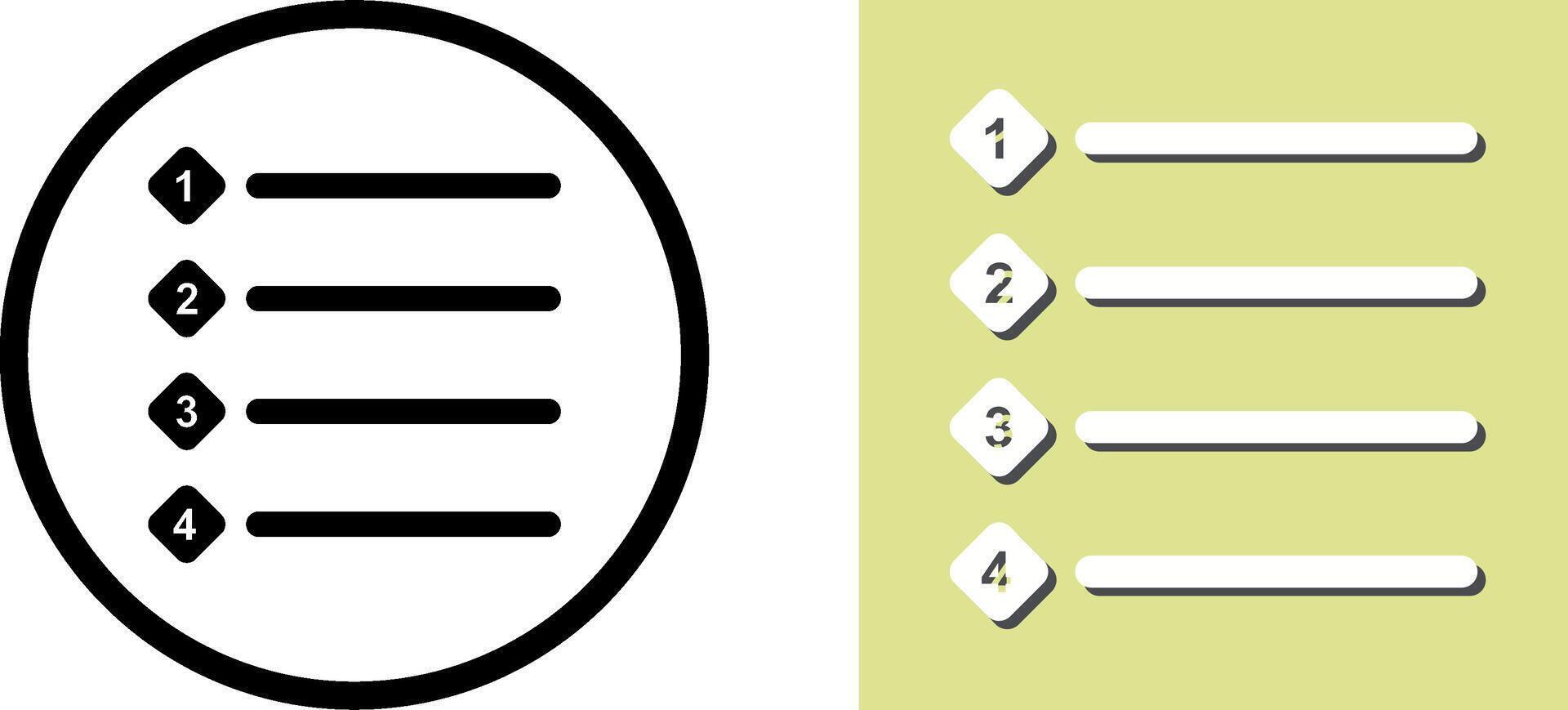 Unique Numbered list Icon Design vector