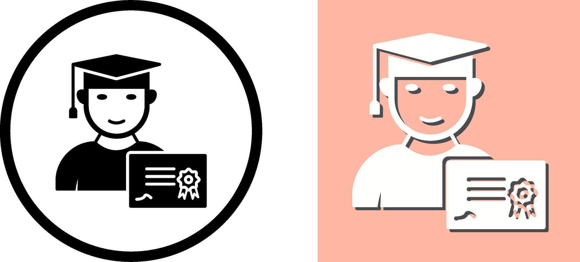 Unique Receiving Diploma Icon Design vector