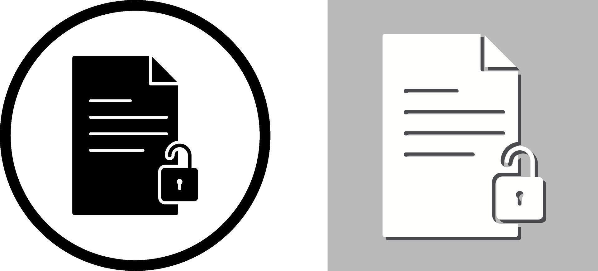 Unlock Documents Icon Design vector