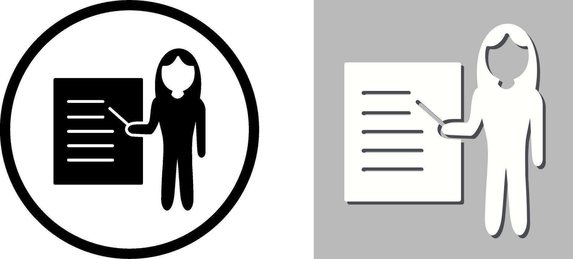Unique Female Presenter Icon Design vector