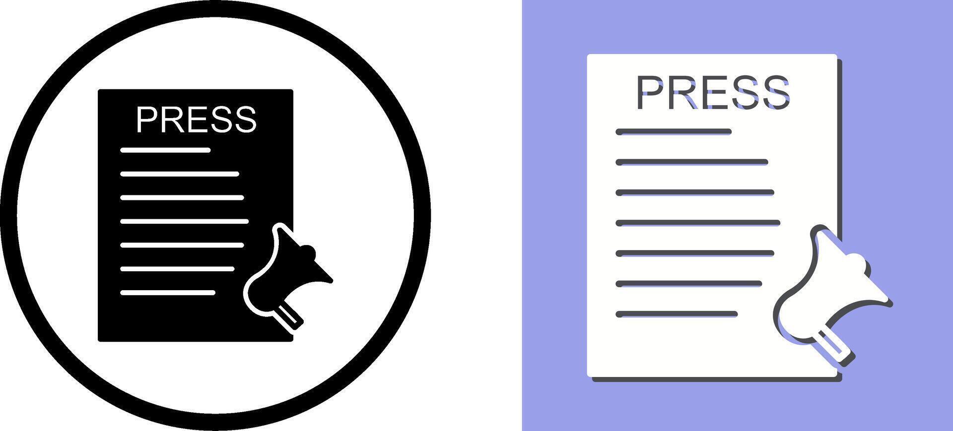 Unique Press Releases Icon Design vector