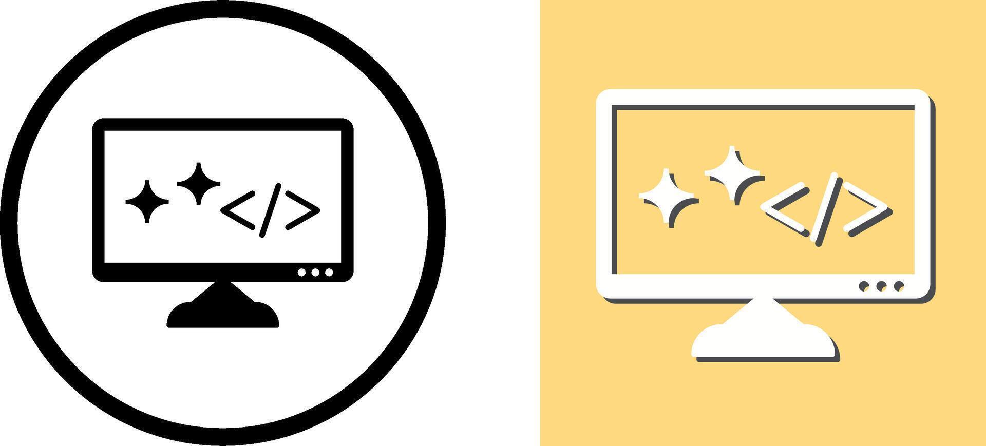 Unique Clean Code Icon Design vector