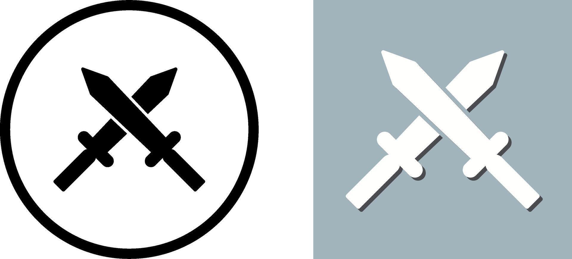 Unique Two Swords Icon Design vector