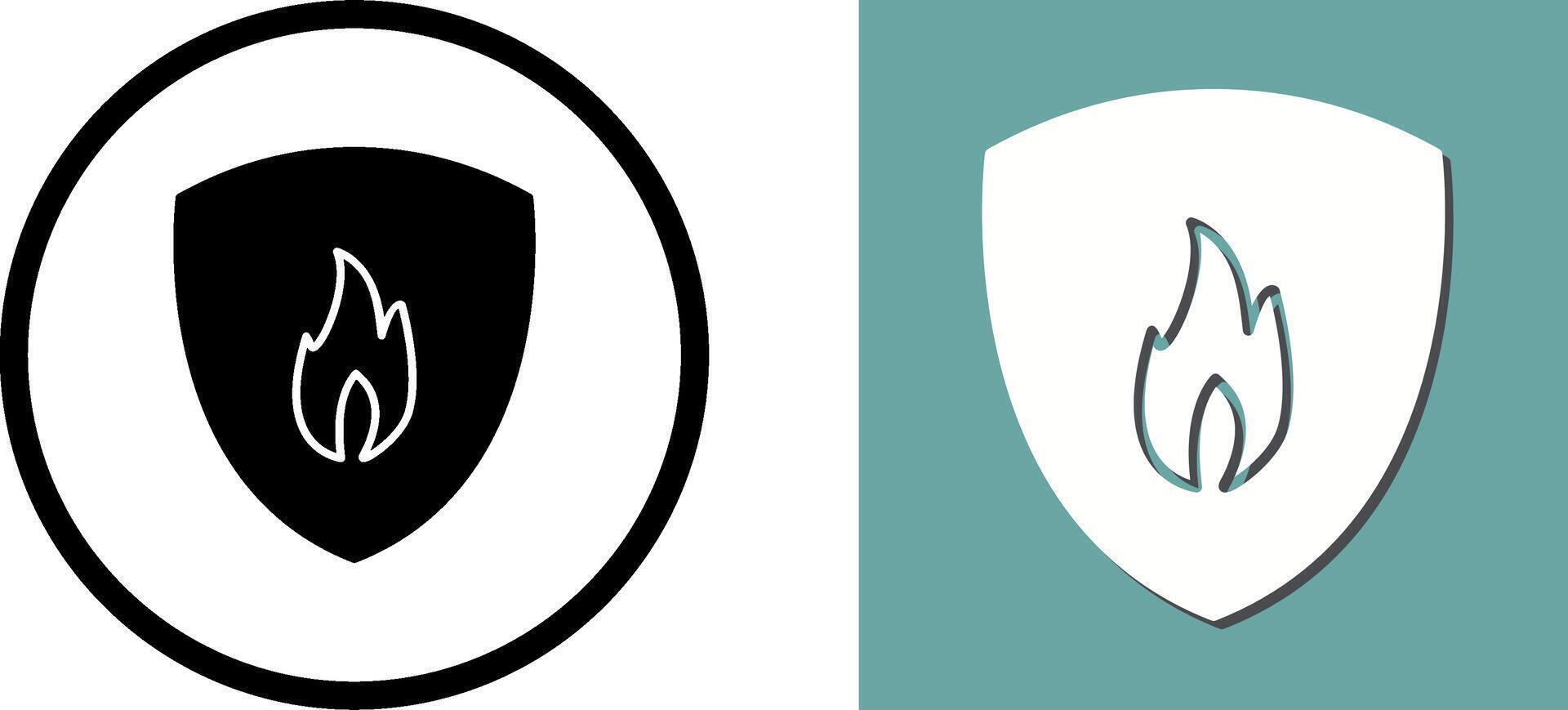Unique Fire Shield Icon Design vector