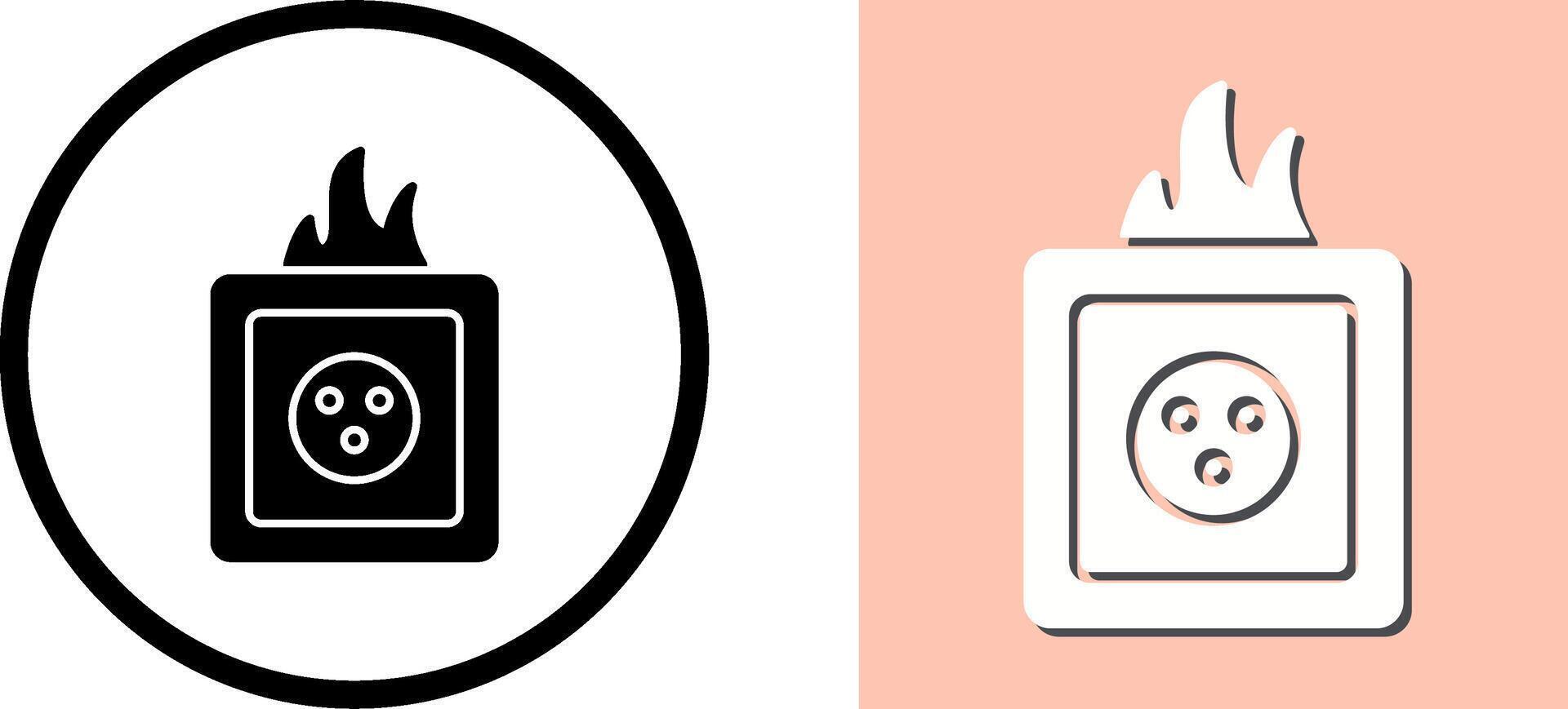 Unique Fire in Socket Icon Design vector