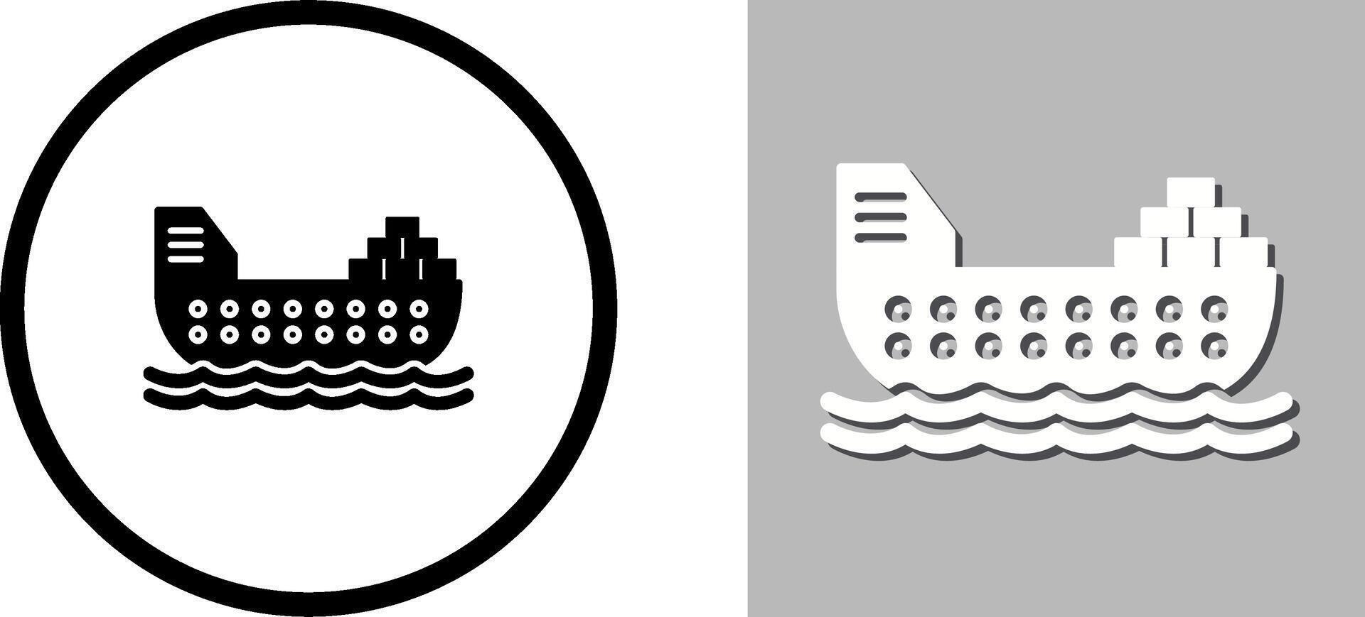 Cargo Ship Icon Design vector