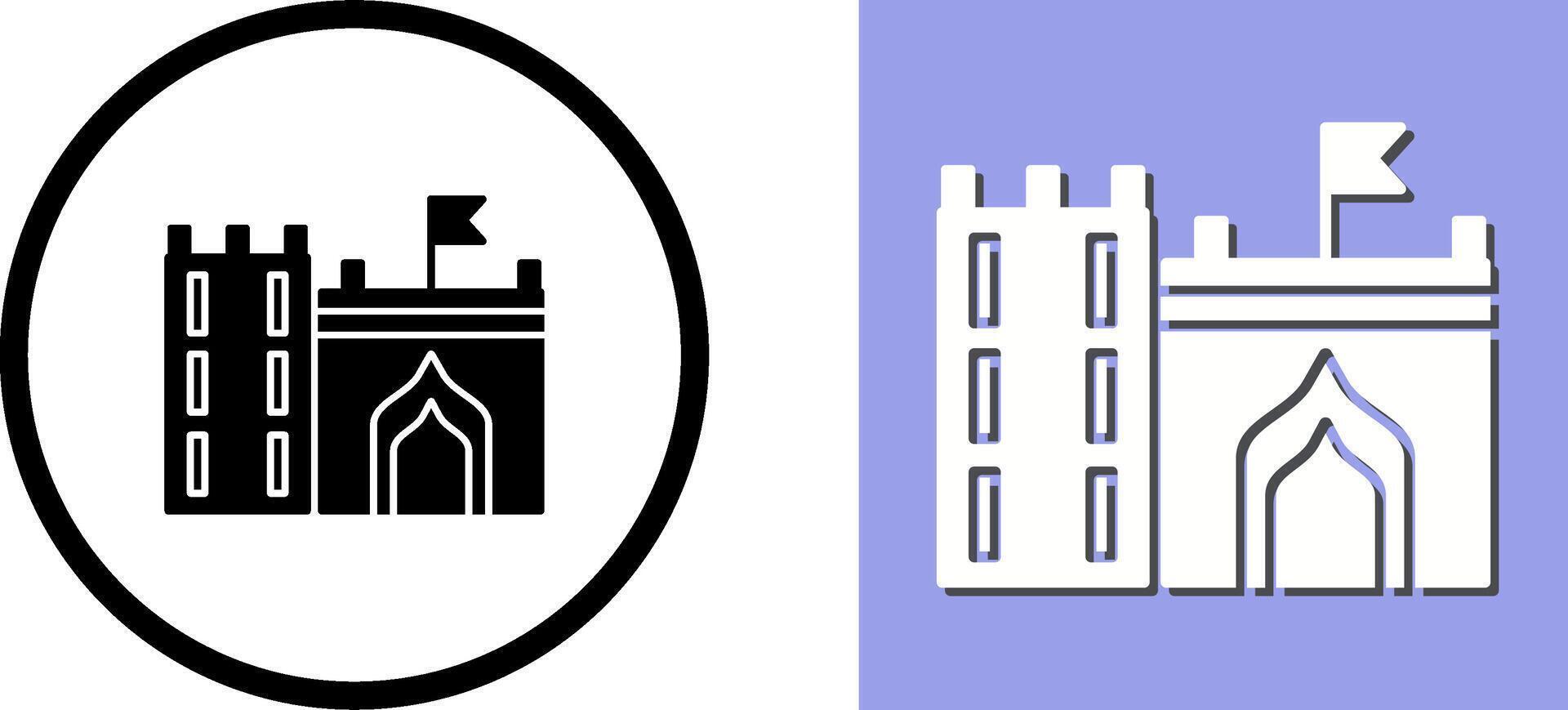 Castle with Flag Icon Design vector