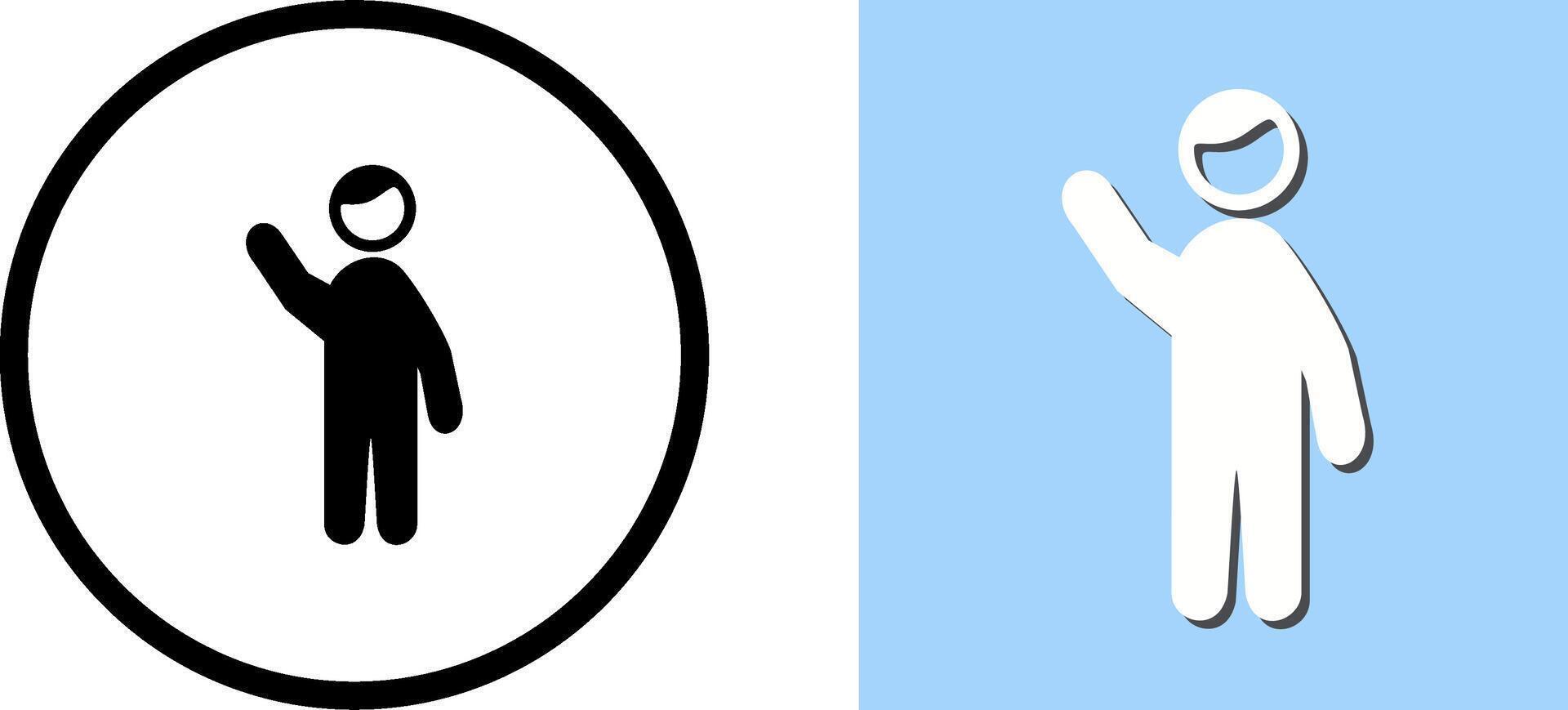 Waving to people Icon Design vector
