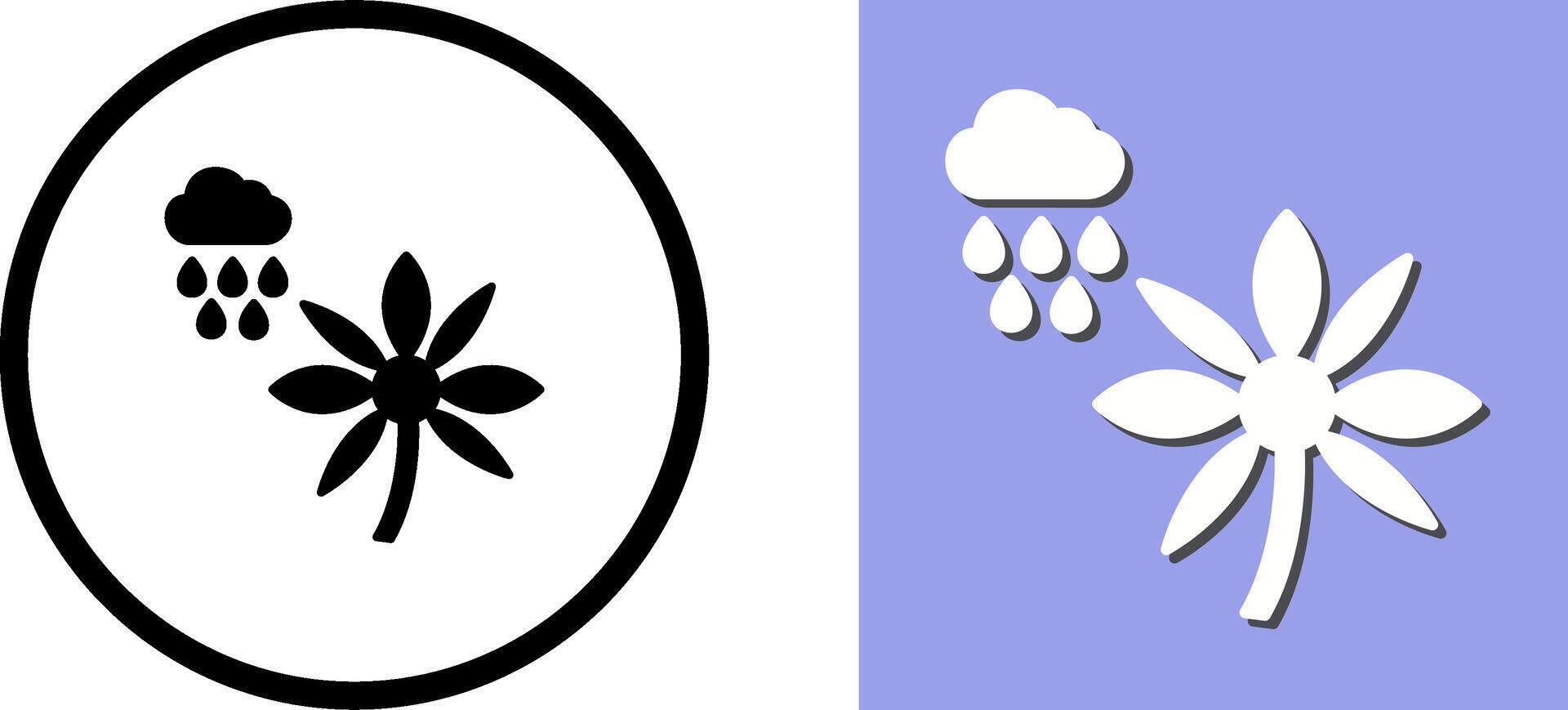 Flower with rain Icon Design vector