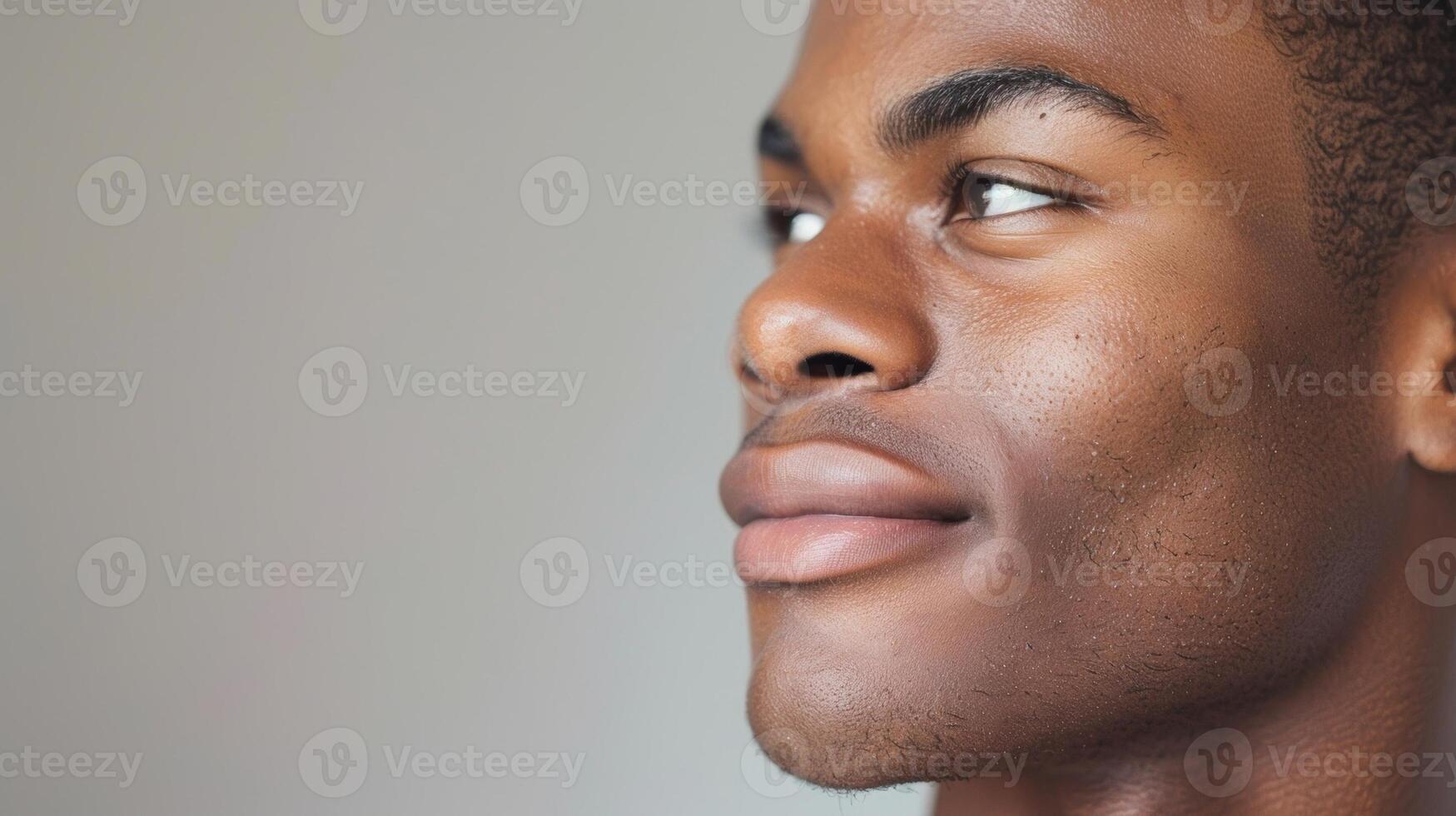 A photo of a man proudly showing off his clean and radiant skin after consistently following the skincare routine taught at the seminar