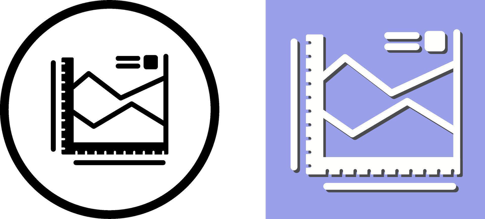 Spline Chart Icon Design vector