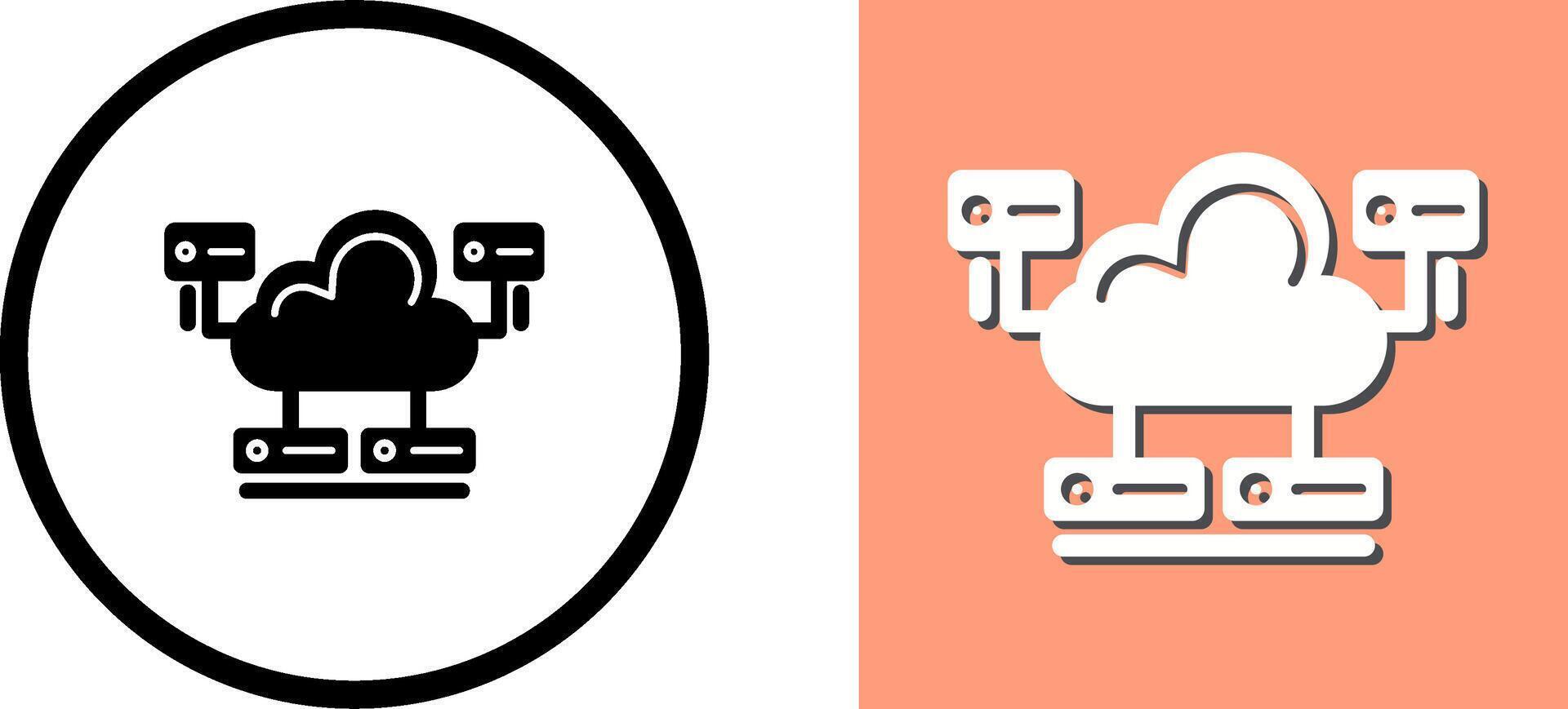 Cloud Database Icon Design vector