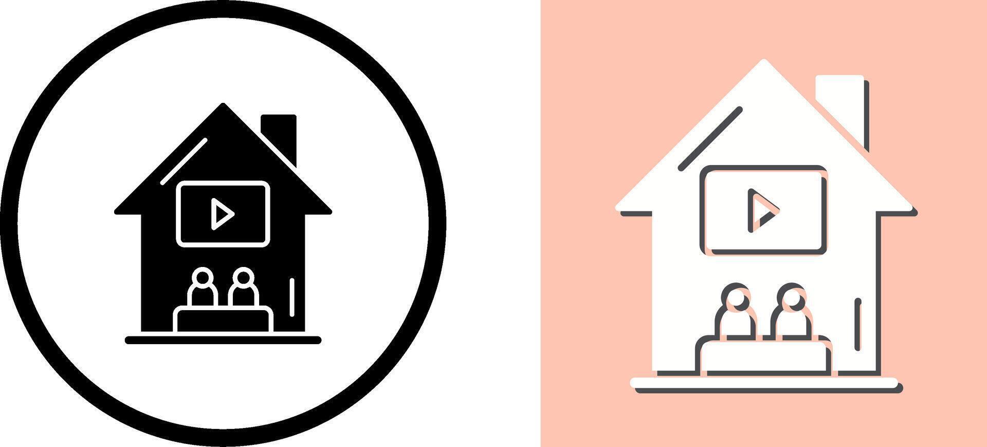 Watching A Movie Icon Design vector