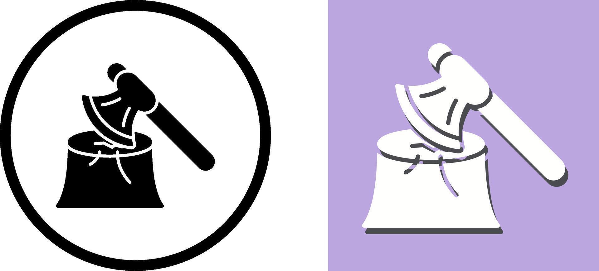 Wood Axe Icon Design vector