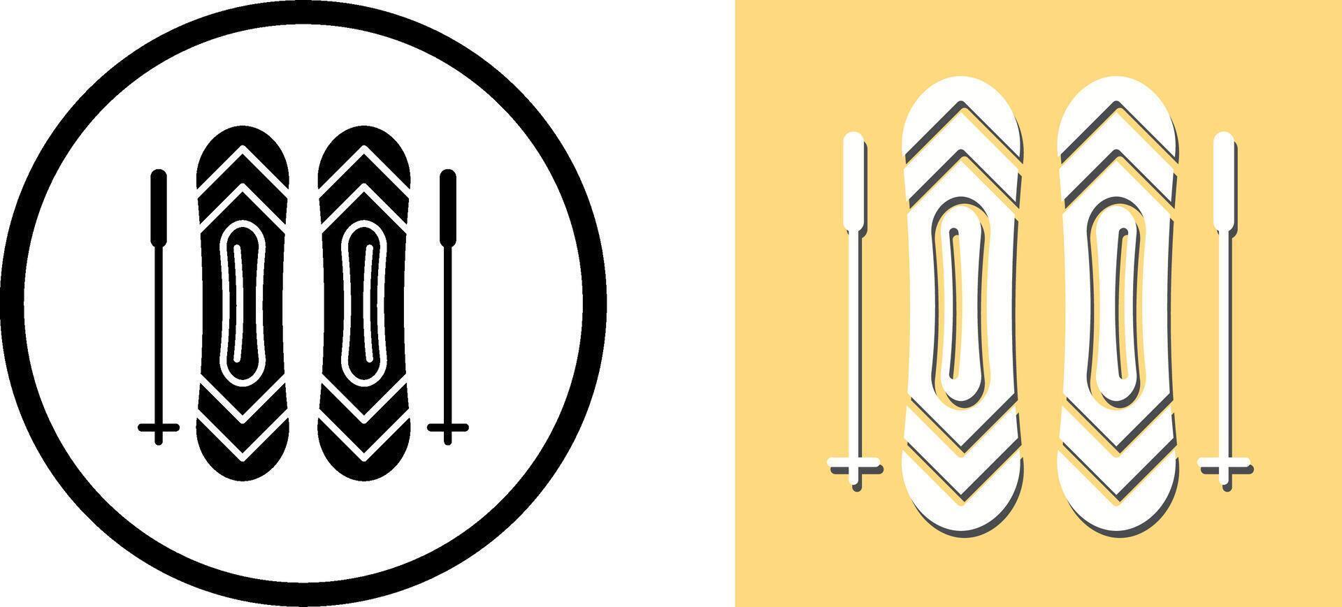 Ski Sticks Icon Design vector