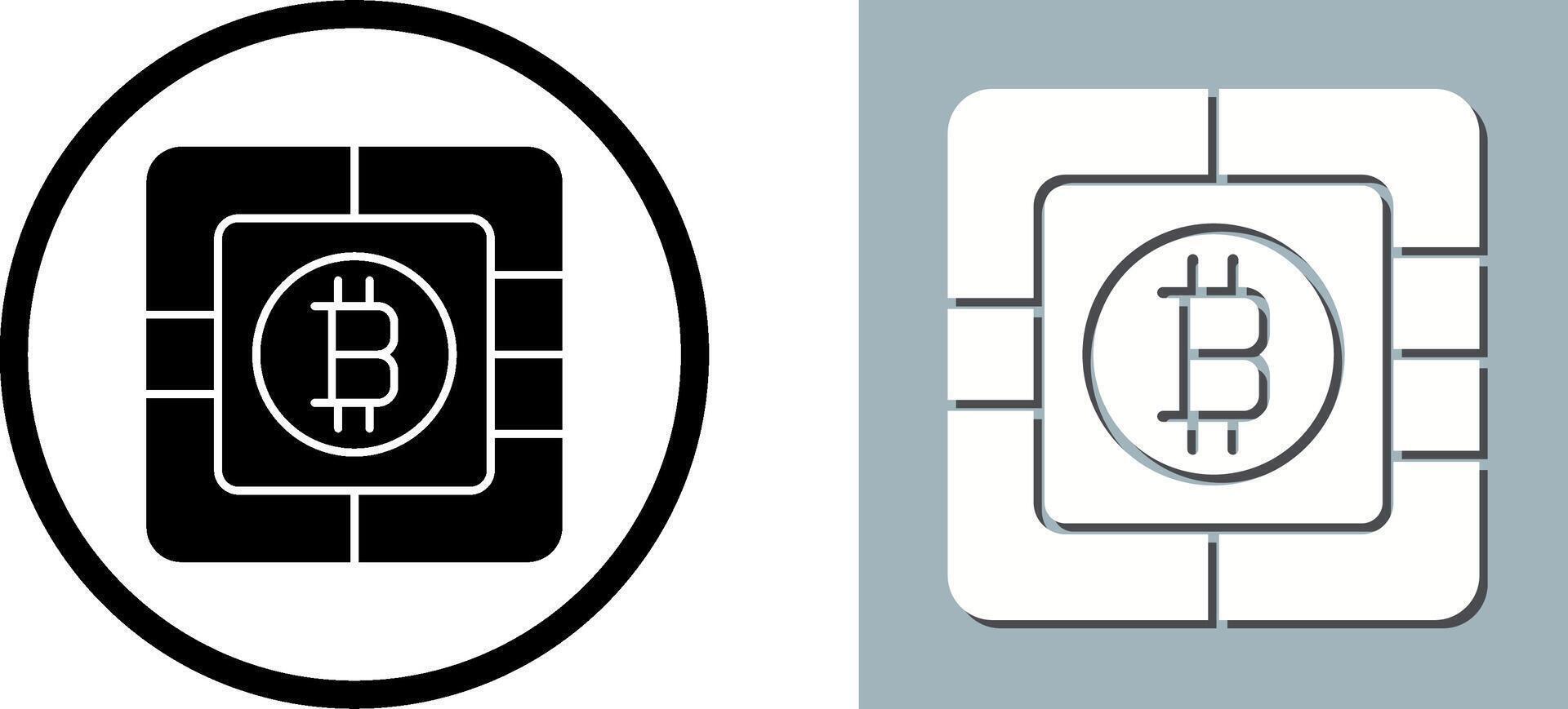 Bitcoin Chip Icon Design vector