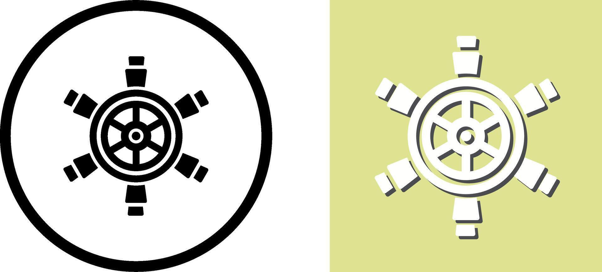 Ship Wheel Icon Design vector