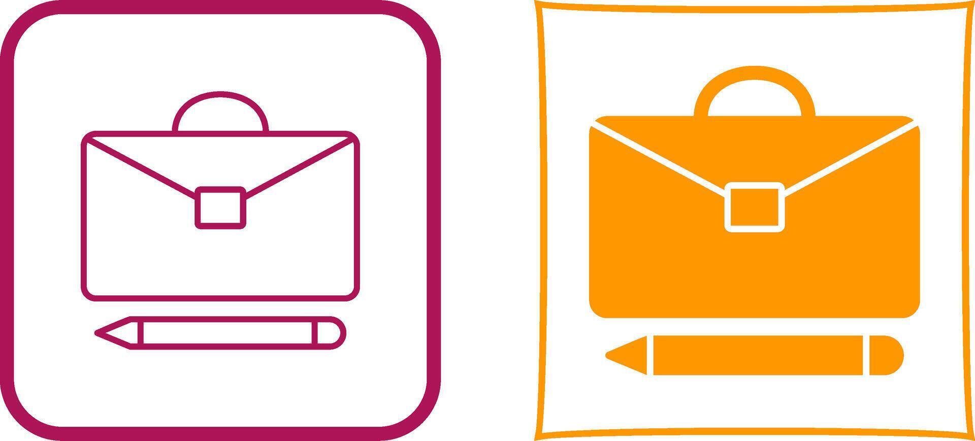 Briefcase and Pen Icon Design vector