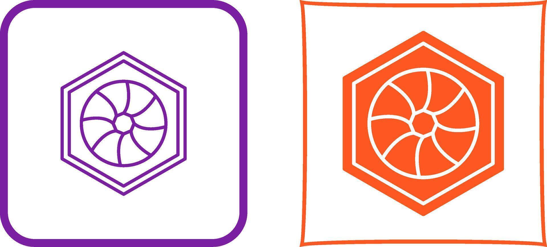 Unique Hexagonal Diaphram Icon Design vector
