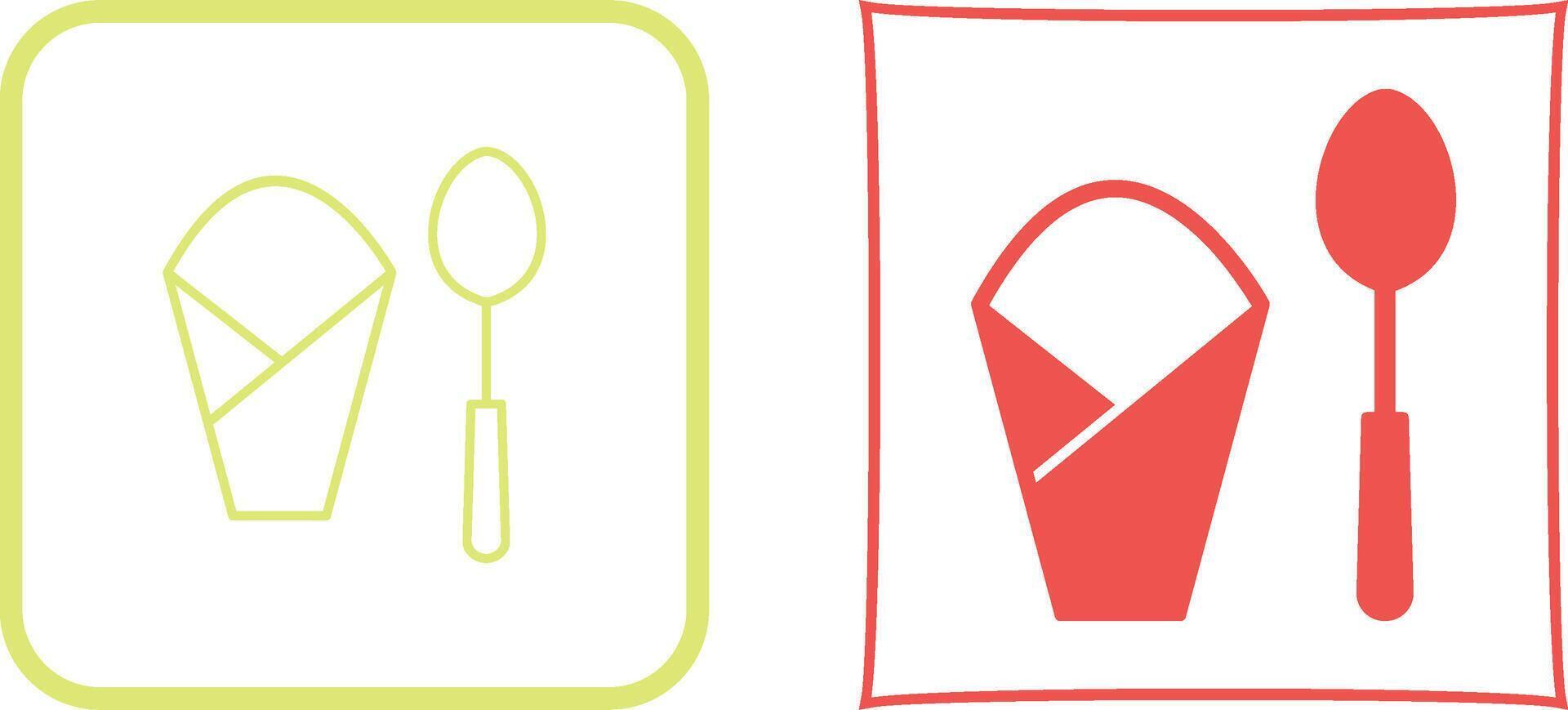 Spoon and Napkin Icon Design vector