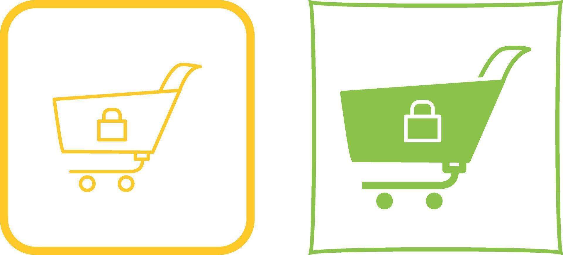Unique Locked Cart Icon Design vector