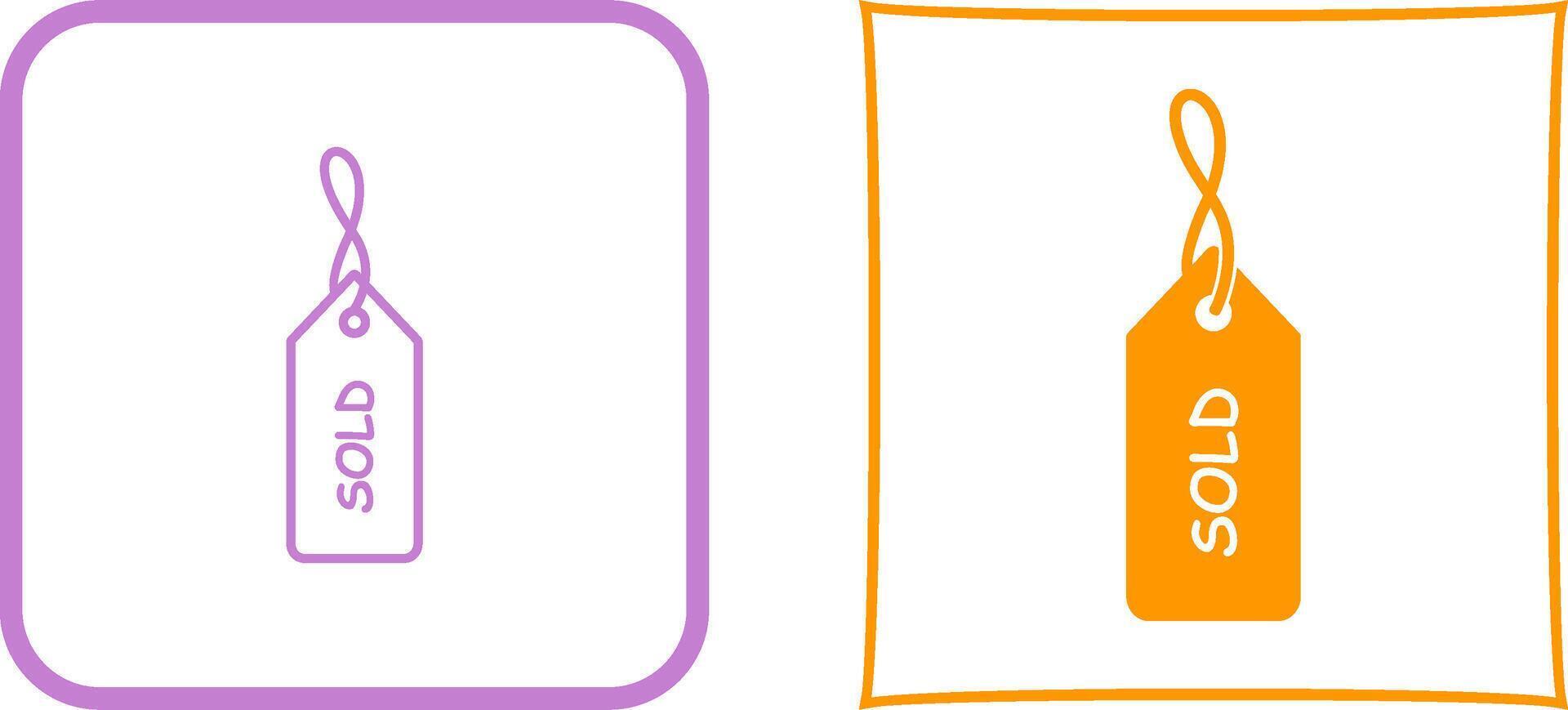 Unique Sold Tag Icon Design vector