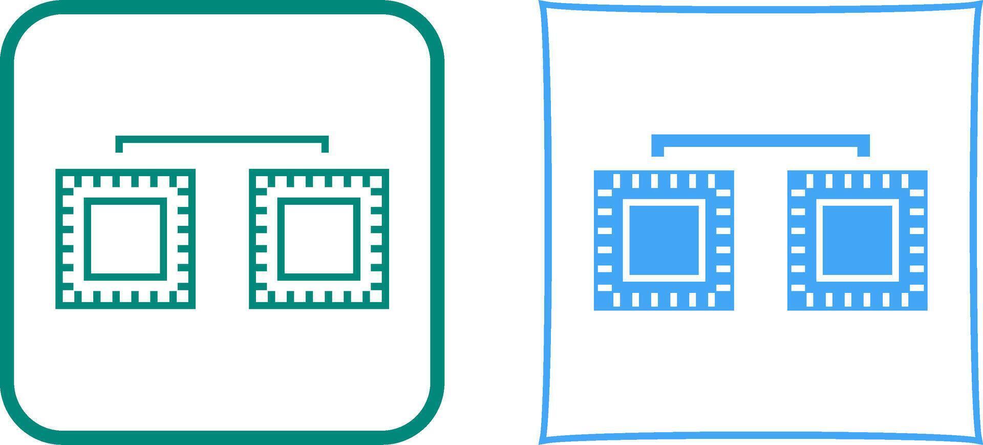Unique Processors Connected Icon Design vector
