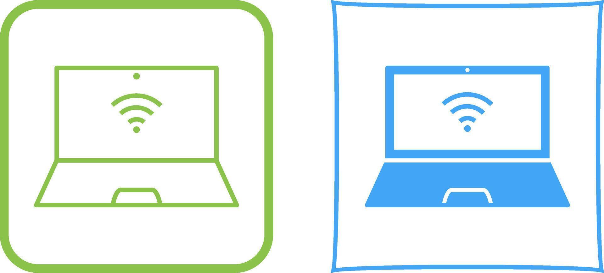Unique Connected Laptop Icon Design vector