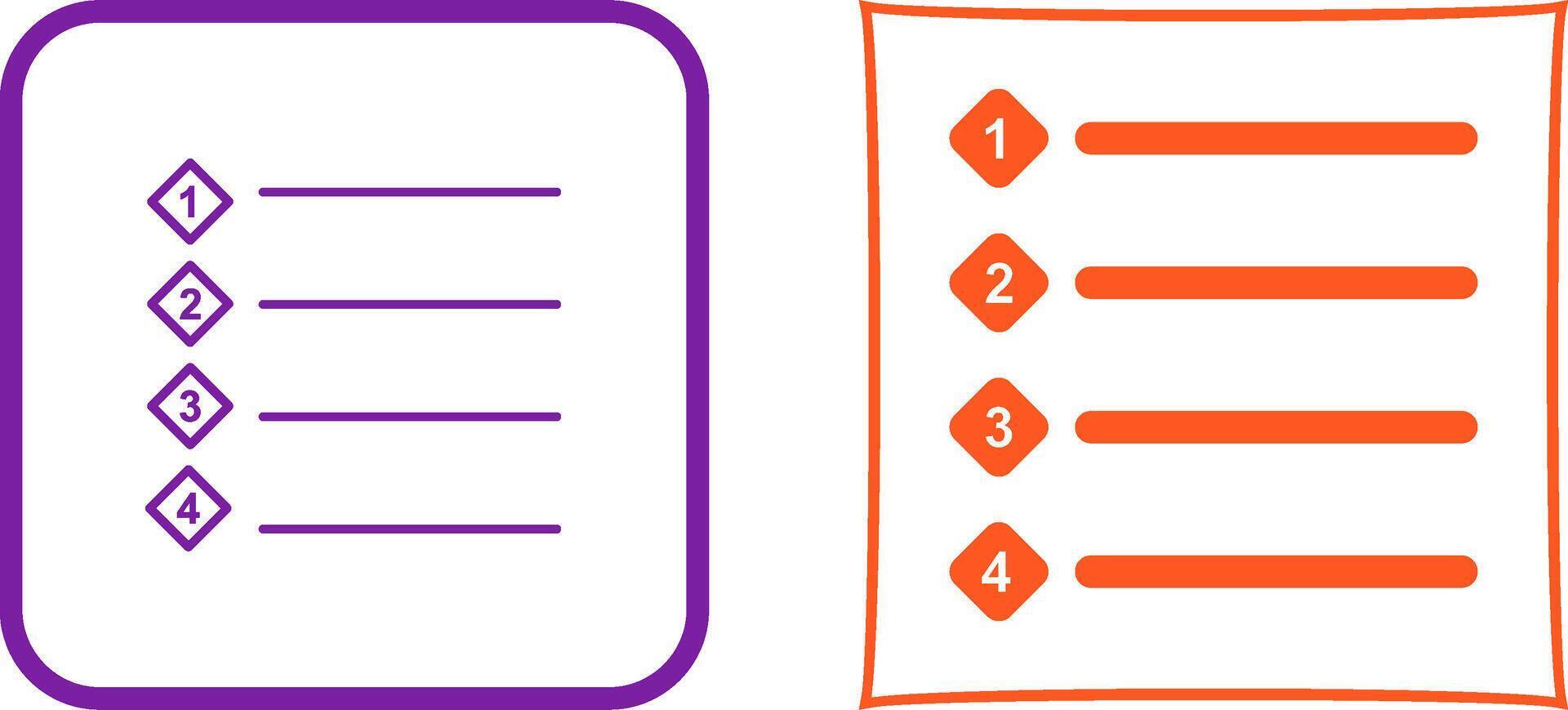 Unique Numbered list Icon Design vector