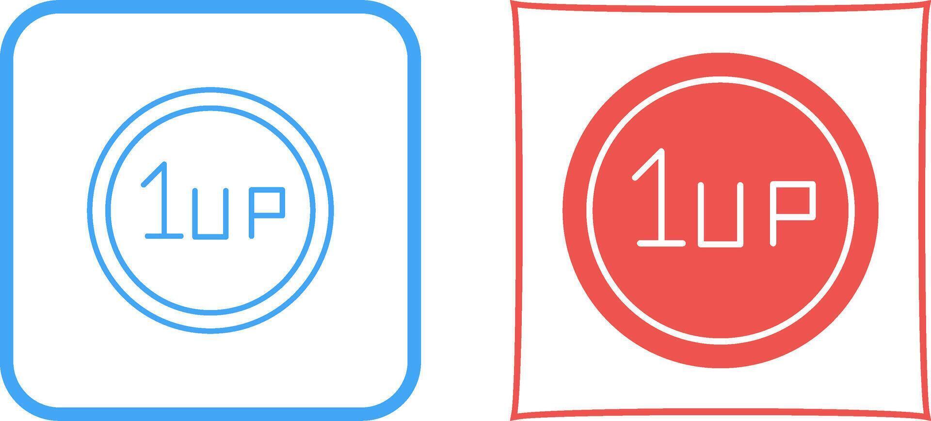Unique 1UP Icon Design vector