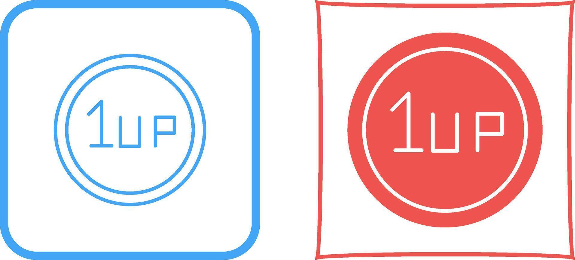 Unique 1UP Icon Design vector