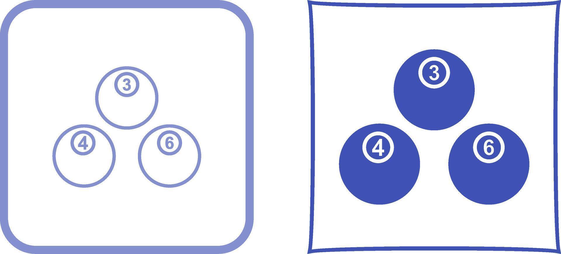 Unique Snooker Balls Icon Design vector