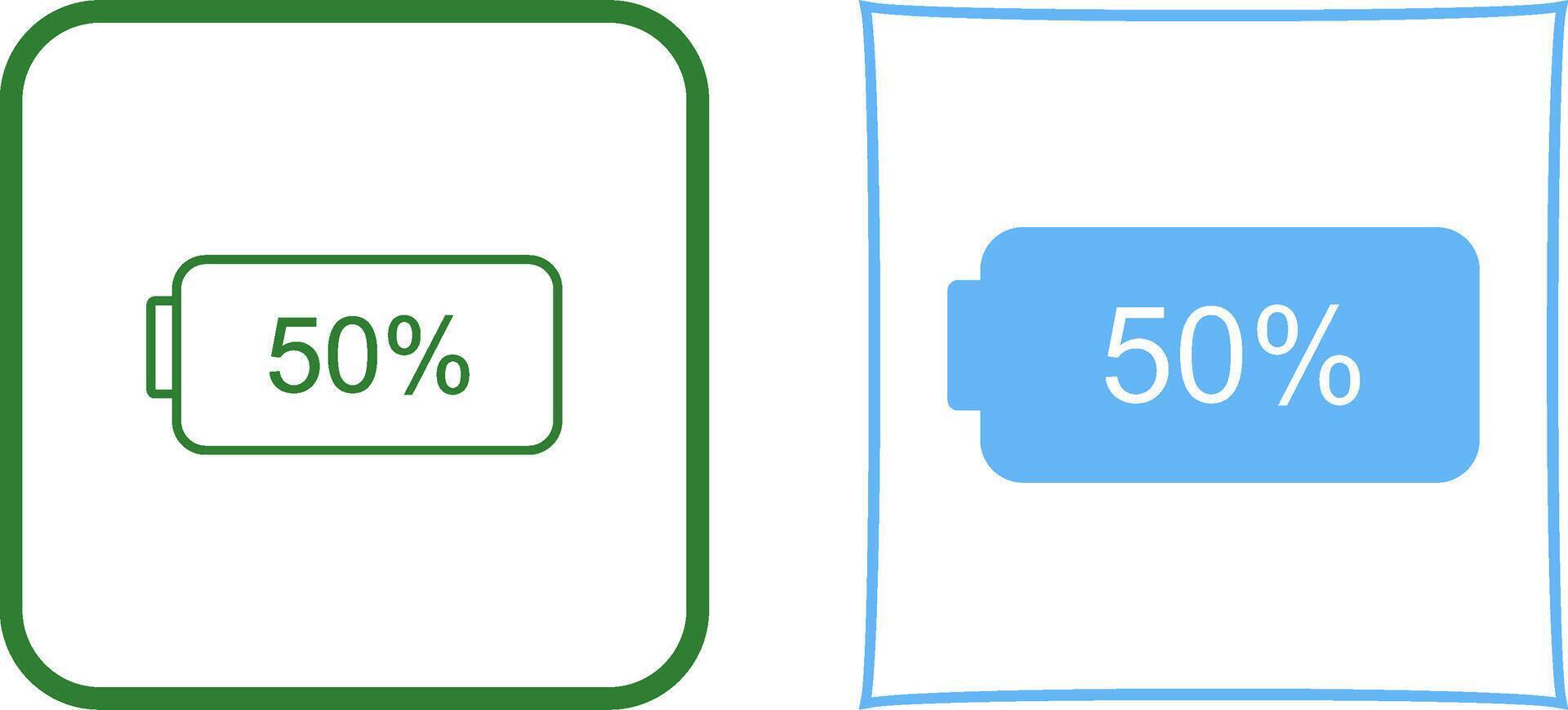 Unique Half Battery Icon Design vector