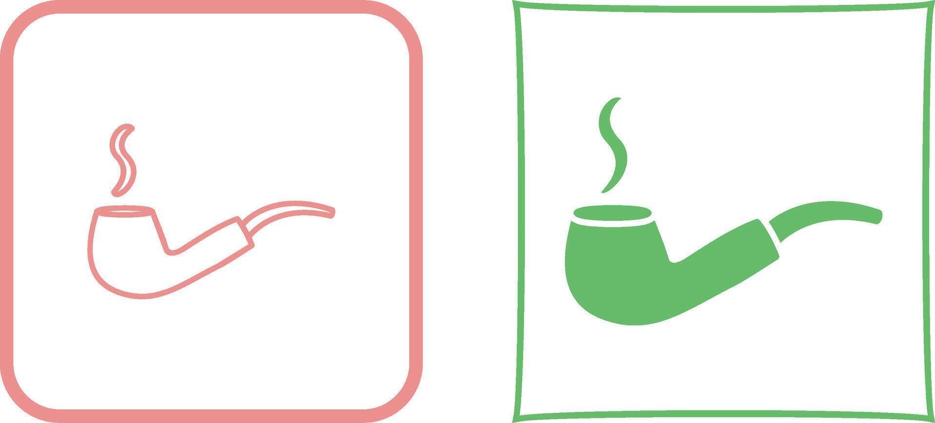 Unique Lit Smoking Pipe Icon Design vector