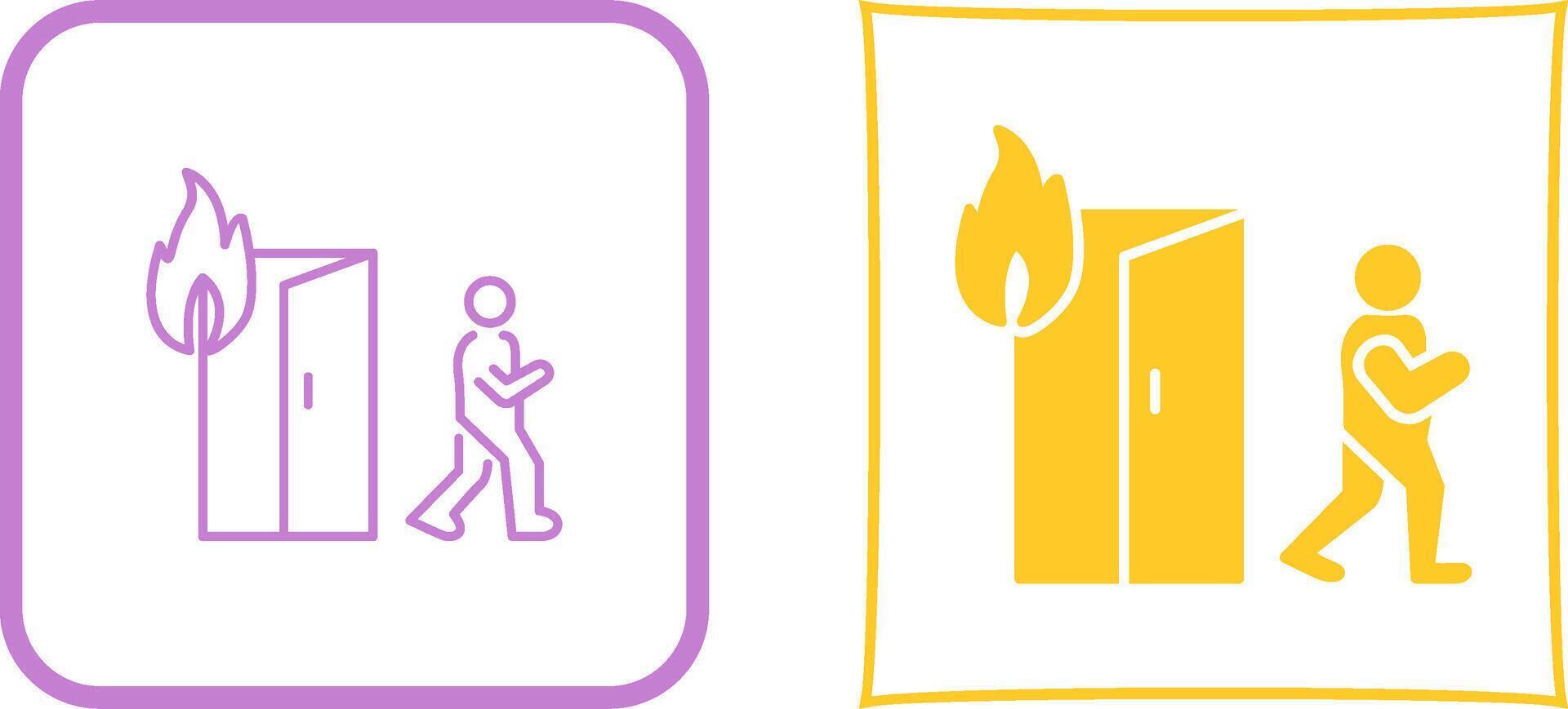 Unique Running from Fire Icon Design vector