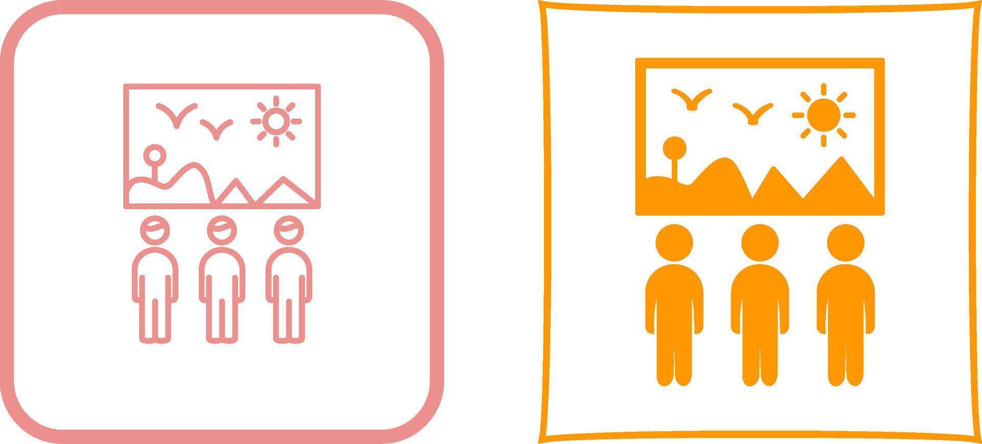 Viewing Painting Icon Design vector