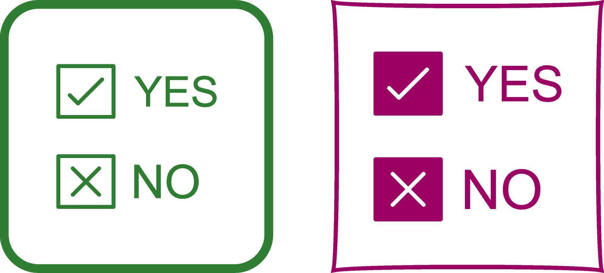Yes No Option Icon Design vector