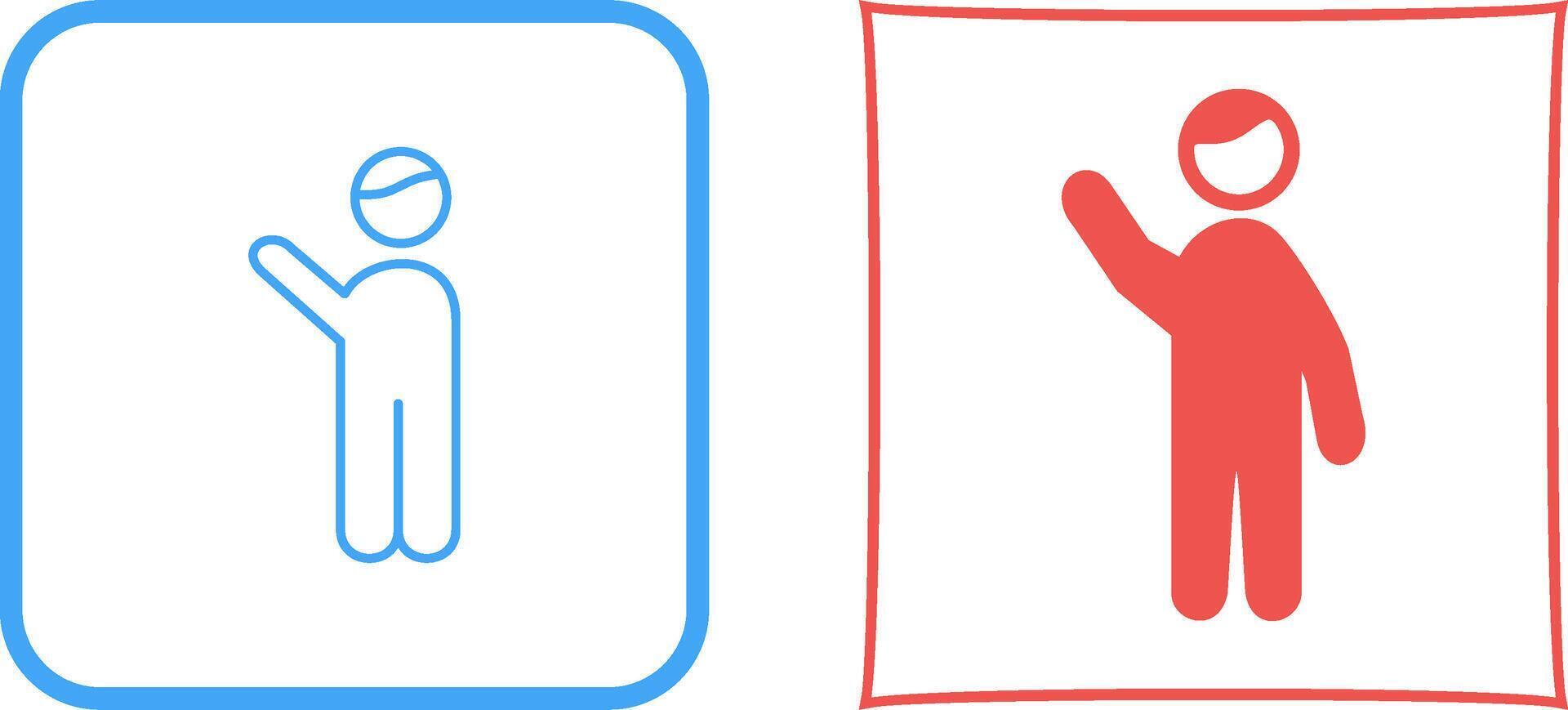 Waving to people Icon Design vector