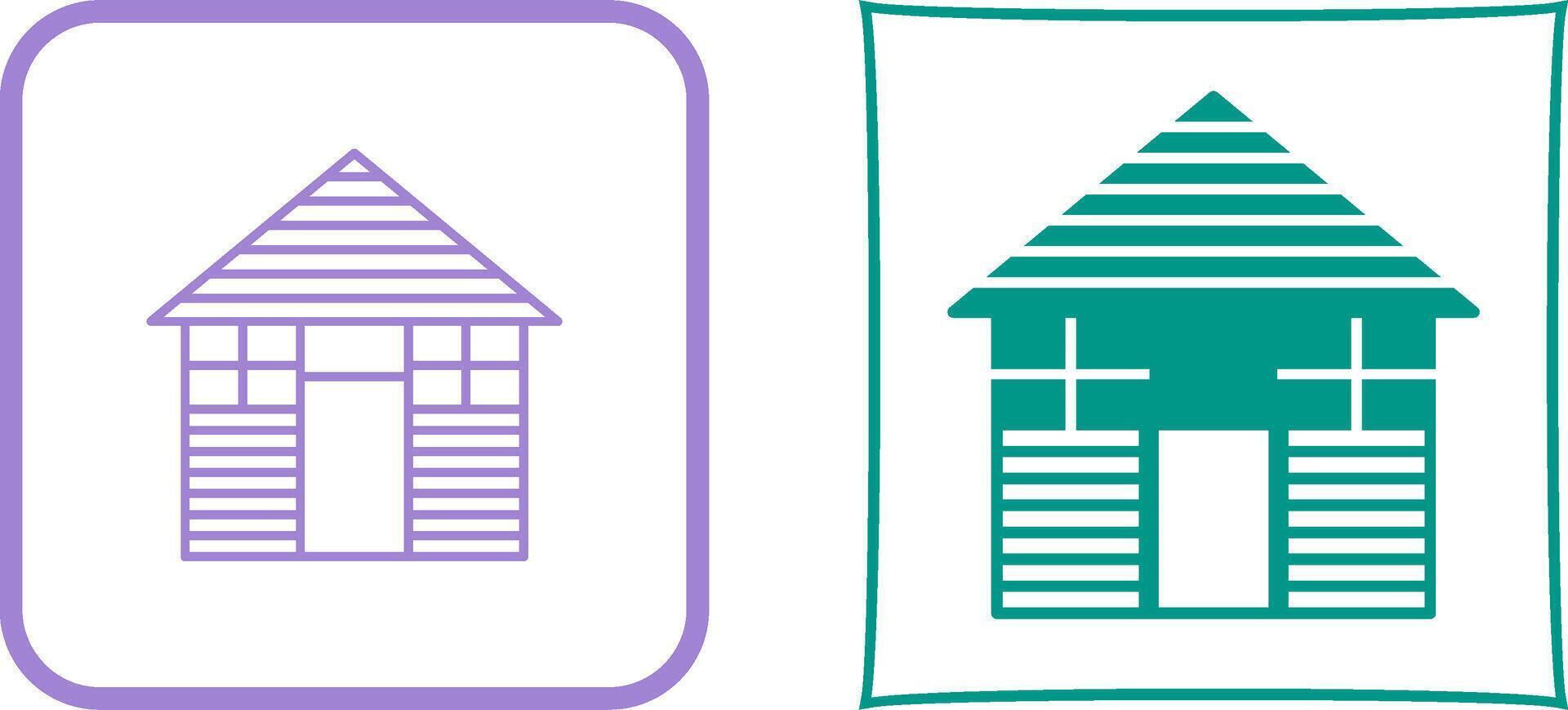Wood Cabin Icon Design vector