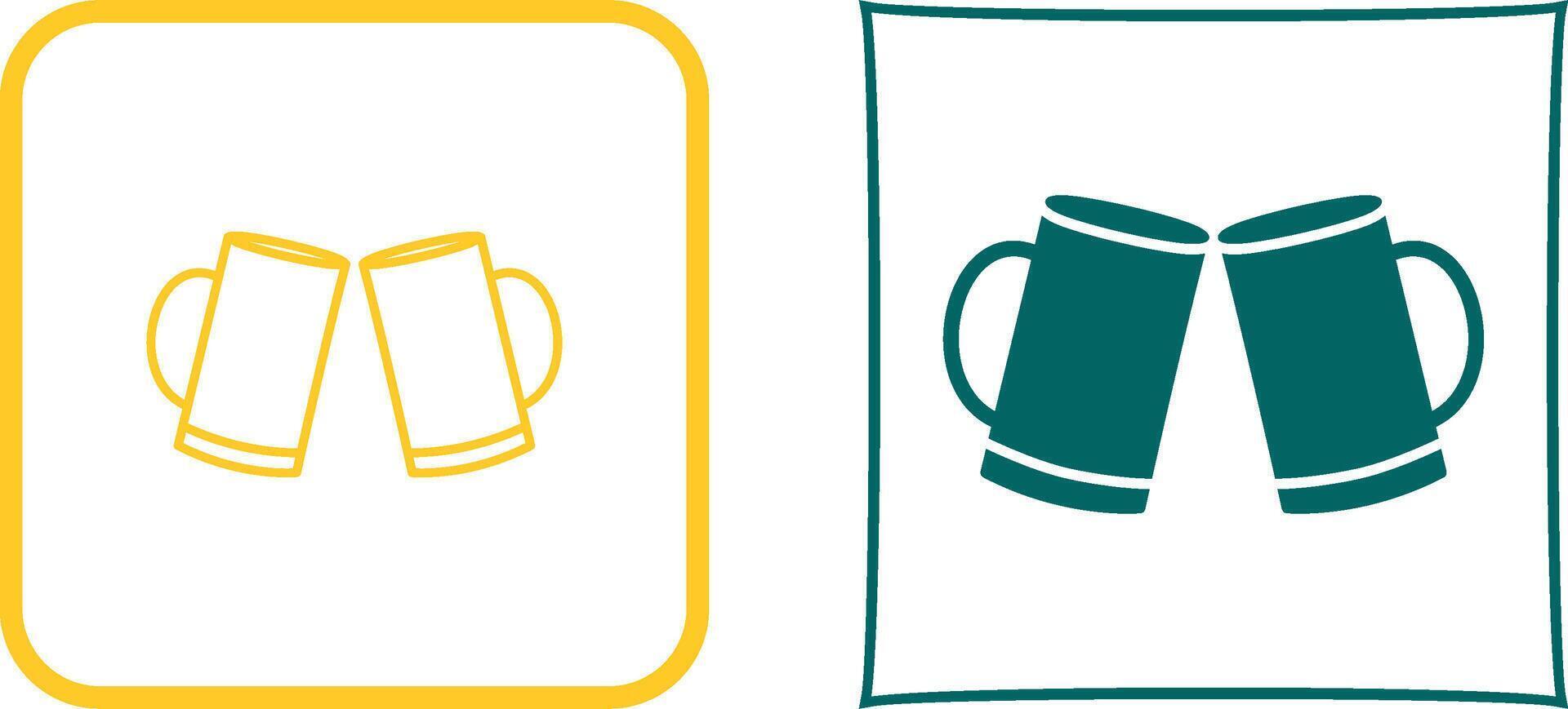 Beers Toasting Icon Design vector
