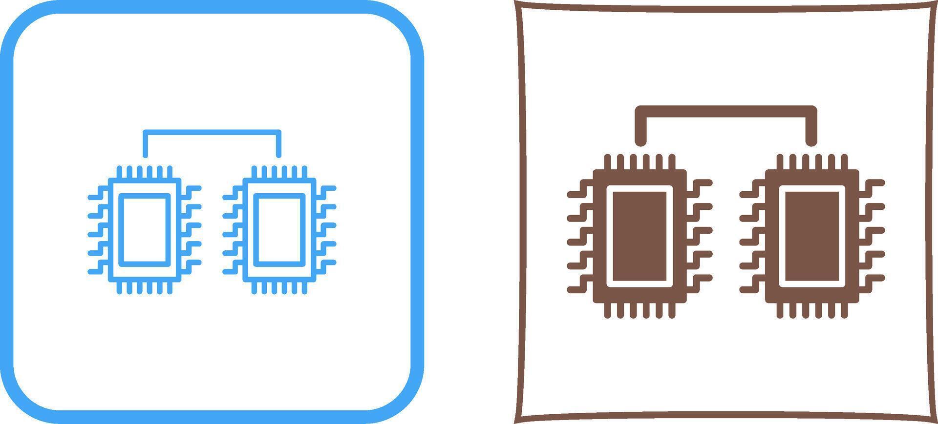 Processors Connected Icon Design vector
