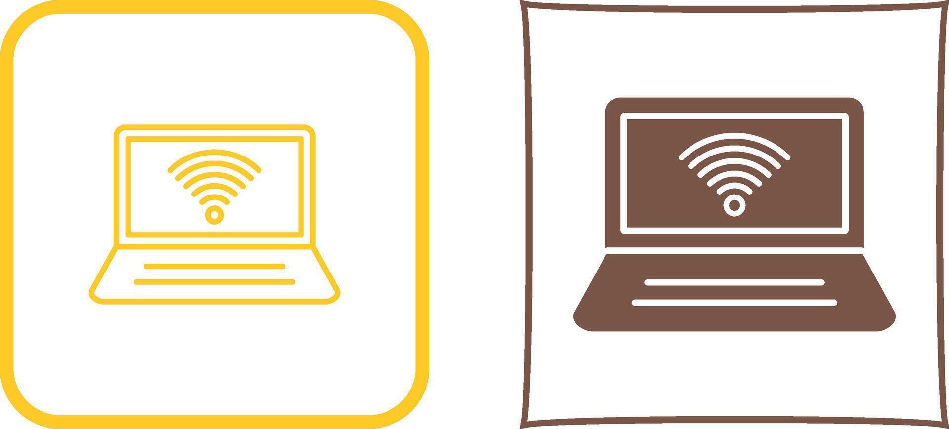 Connected Laptop Icon Design vector