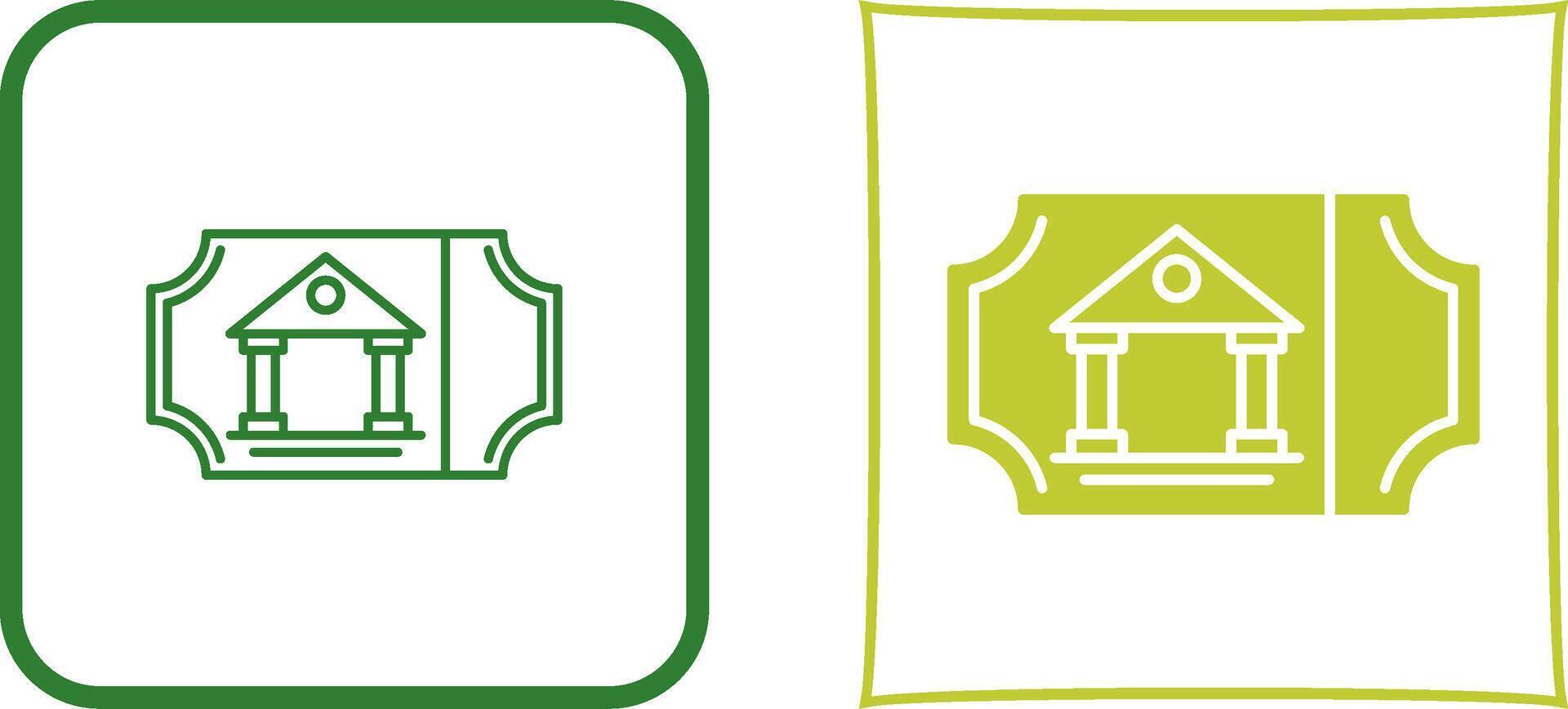 Museum Ticket Icon Design vector
