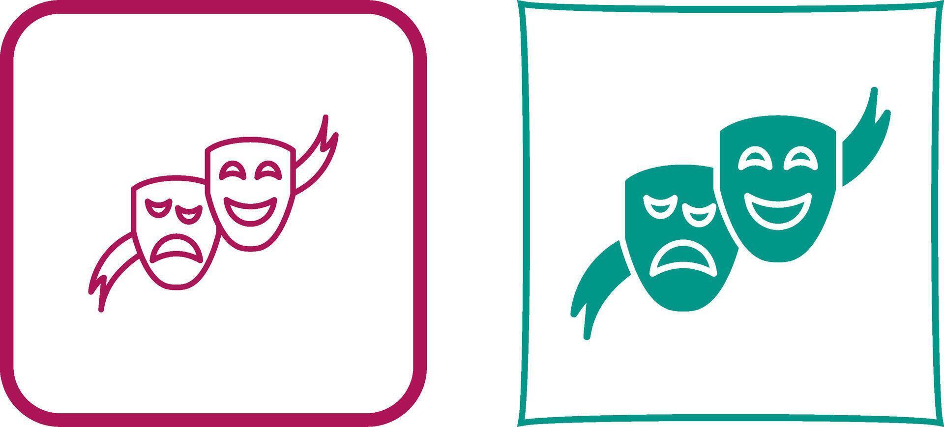 Theater Masks Icon Design vector